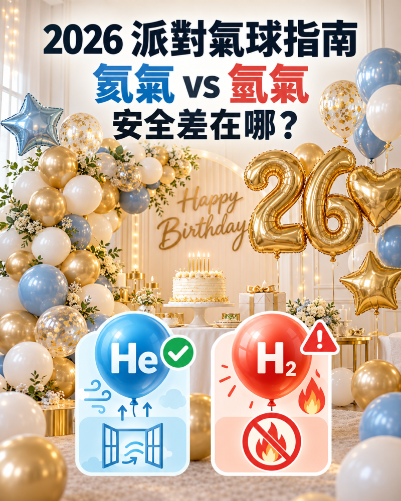 派對氣球SEO 2026最新！派對氣球、生日氣球佈置須知全解析｜氦氣與氫氣安全性差在哪？01_